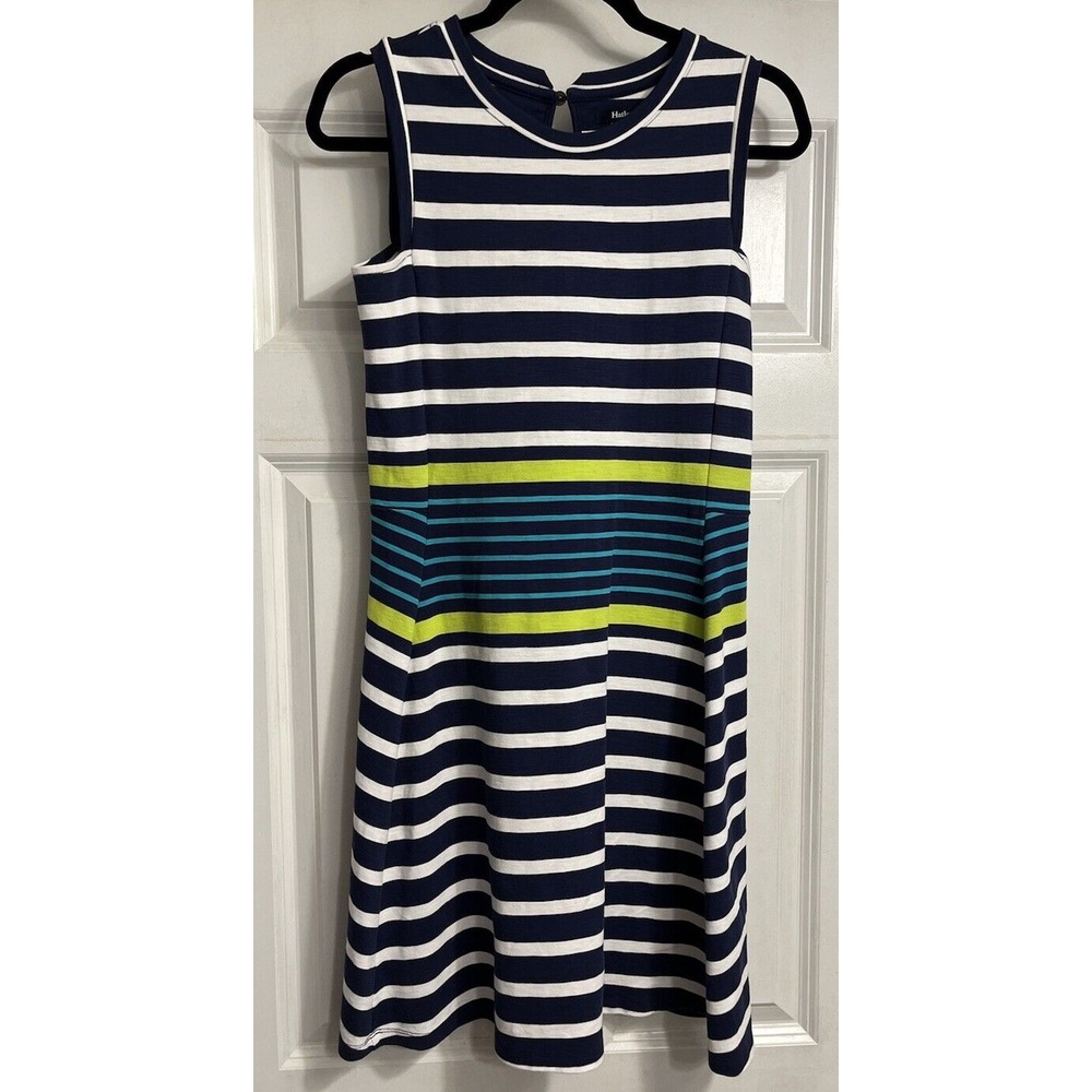 Hatley Womens Dress XS Blue Fit Flare Stripes Nautical Sleeveless Tank